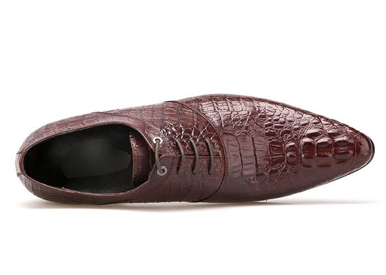 Verbrannte Leder Männer Hochzeitskleid Schuhe Niedrige Absätze Männer Braune Oxford Schuhe