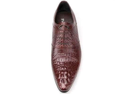 Verbrannte Leder Männer Hochzeitskleid Schuhe Niedrige Absätze Männer Braune Oxford Schuhe
