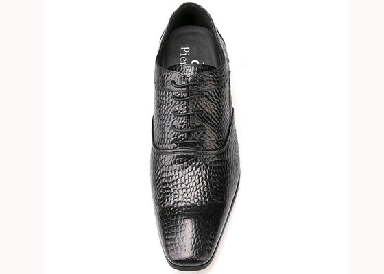 7 cm schwarze dicke Absätze Männer Hochzeitskleid schwarz / braun Schuhe Männer Patent Leder Schuhe