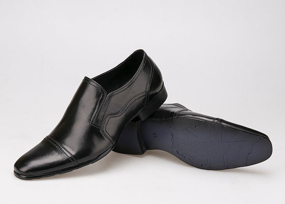 Formal Business Männliches Hochzeitskleid Schuhe Tragebeständig Flachschwarzes Leder Slip On Schuhe