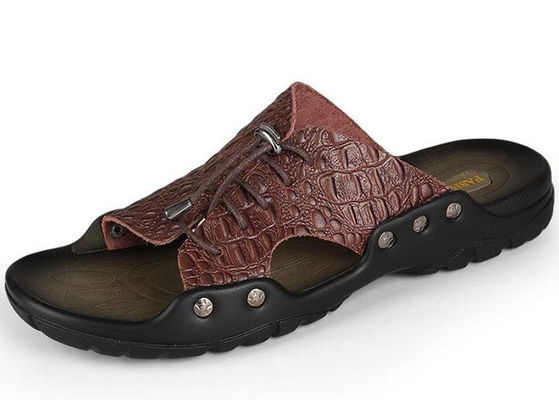 Beach-Männer-Leder Sommerschuhe, benutzerdefinierte Split-Lederschuhe