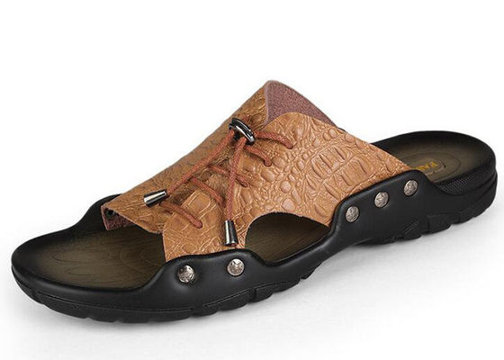 Beach-Männer-Leder Sommerschuhe, benutzerdefinierte Split-Lederschuhe
