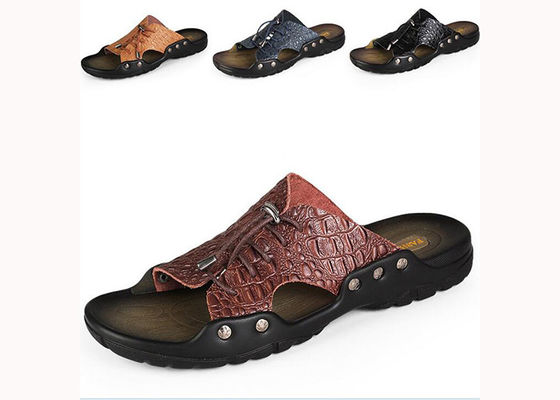 Beach-Männer-Leder Sommerschuhe, benutzerdefinierte Split-Lederschuhe