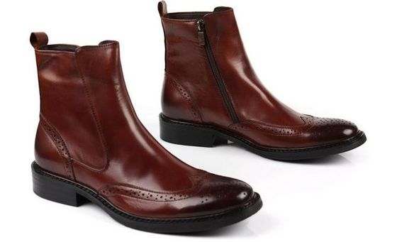 Handgefertigte Zip-Männer-Leder-Kleid-Stiefel Militär-Armee-SWAT-Kampf / Trainings-Stiefel