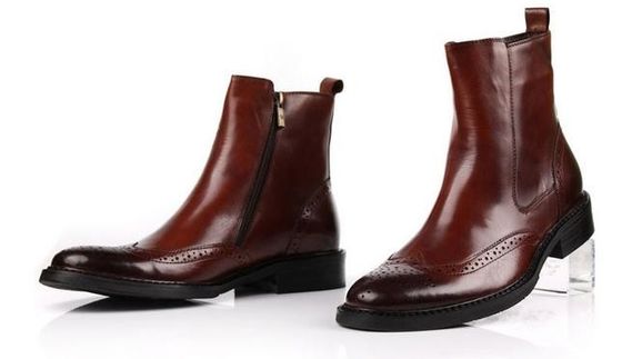 Handgefertigte Zip-Männer-Leder-Kleid-Stiefel Militär-Armee-SWAT-Kampf / Trainings-Stiefel