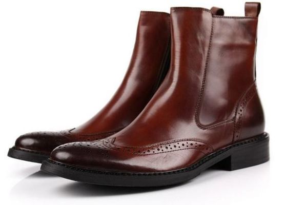 Handgefertigte Zip-Männer-Leder-Kleid-Stiefel Militär-Armee-SWAT-Kampf / Trainings-Stiefel