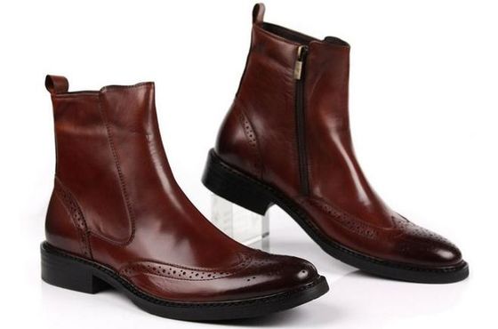 Handgefertigte Zip-Männer-Leder-Kleid-Stiefel Militär-Armee-SWAT-Kampf / Trainings-Stiefel
