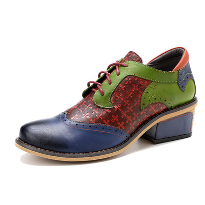 Handgefertigte Brogue Oxford Schuhe Damen Spitzen Up Dress Schuhe Größe 36-42
