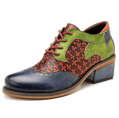 Handgefertigte Brogue Oxford Schuhe Damen Spitzen Up Dress Schuhe Größe 36-42