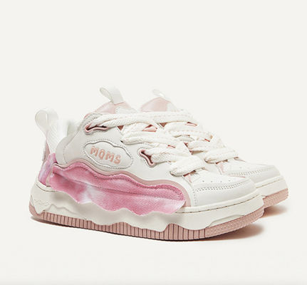 Schnürsenkel Frauen Leder Sneakers Casual Dicke Sohle Casual Schuhe