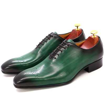 Retro Vintage Herren Leder Kleid Schuhe, Männer Leder Schnürsenkel Brogue Schuhe
