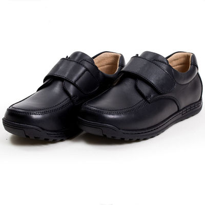 Leder-Unisex-Schulschuh schwarz Größe 26-45 Flachhaul mit Lederverkleidung