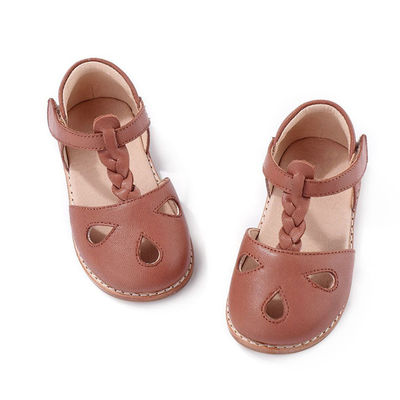 Runde Zehen Leder Schuhen Gelb Leder niedliche Babyschuhe
