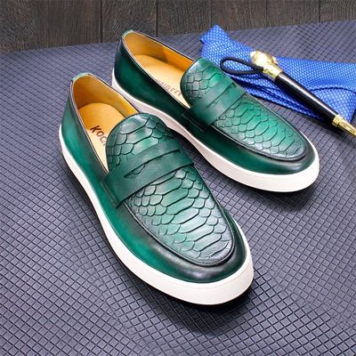 Slip On Sneakers für Männer Schuhen mit rundem Fußbein