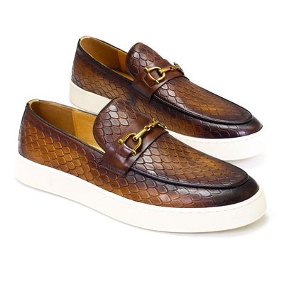 Alle Jahreszeiten Männer Slip On Sneakers Echtes Leder Flachboot Schuhe für Freizeit