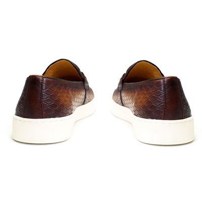 Alle Jahreszeiten Männer Slip On Sneakers Echtes Leder Flachboot Schuhe für Freizeit