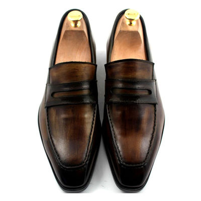 Custom Mens Leder Kleid Schuhen Goodyear Schuh 100% handgefertigt Echte Leder Loafers