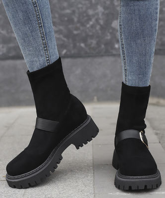 Made in Italy Damenlederstiefel mit echtem Leder Ober- und Talnhöhe
