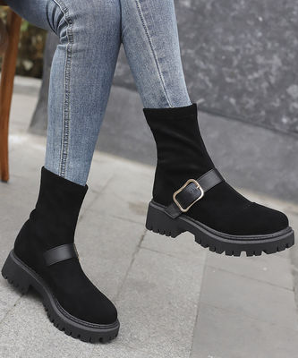 Made in Italy Damenlederstiefel mit echtem Leder Ober- und Talnhöhe