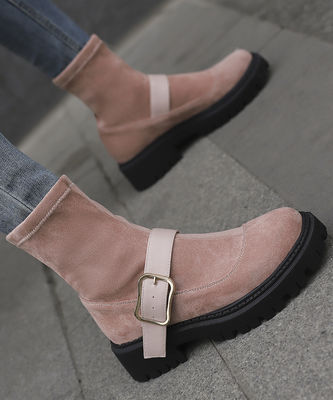 Made in Italy Damenlederstiefel mit echtem Leder Ober- und Talnhöhe