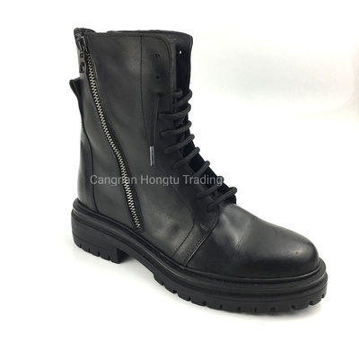 Made in Italy Damenlederstiefel mit echtem Leder Ober- und Talnhöhe