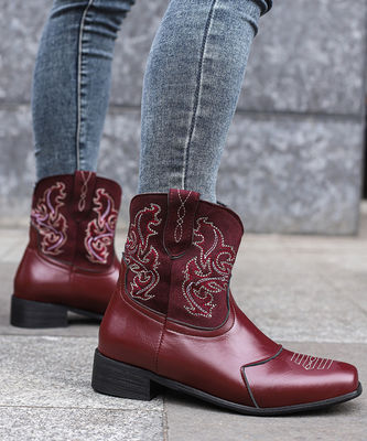 Western Cowboy-Stiefel aus Leder für Damen mit hervorragender Leistung