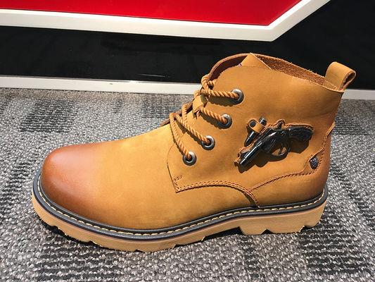 OEM Herren Leder Casual Stiefel für Motorrad, Plattformen Heel High Top Slip On Sneakers