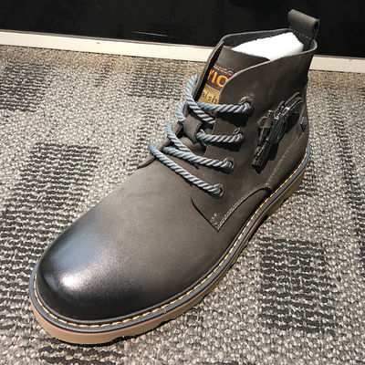 Männer echte Leder Stiefel, Braun Martin Stil Stiefel für das Geschäft
