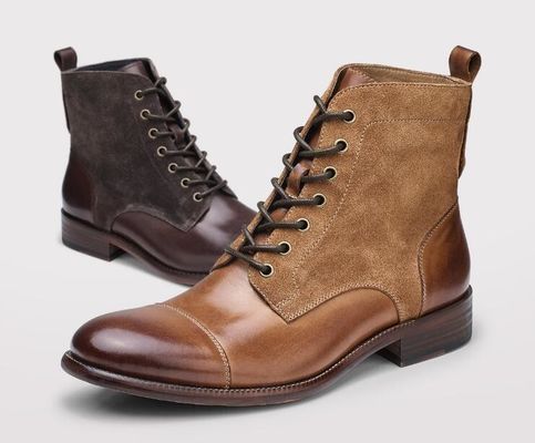 Wintermens Suede Desert Stiefel Mode italienische Fußgelenkstiefel mit Reißverschluss