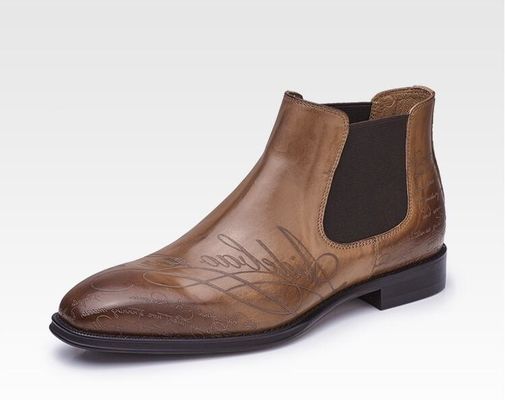 Formal Casual Männer Fußgelenkstiefel Rundzehe Leder Männer Schnürsenkel Reißverschluss