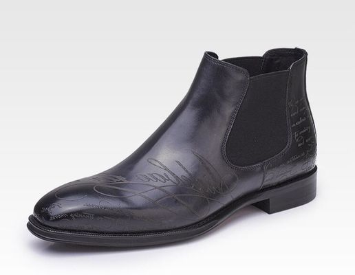 Formal Casual Männer Fußgelenkstiefel Rundzehe Leder Männer Schnürsenkel Reißverschluss