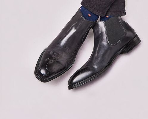 Formal Casual Männer Fußgelenkstiefel Rundzehe Leder Männer Schnürsenkel Reißverschluss