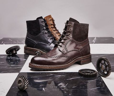 Spitze Zehen Männer Braunes Leder Chelsea Stiefel, Leder Schnürsenkel Stiefel für die Party