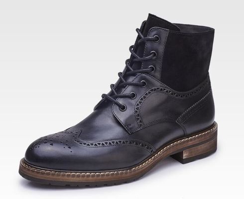 Spitze Zehen Männer Braunes Leder Chelsea Stiefel, Leder Schnürsenkel Stiefel für die Party