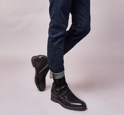 Goodyear Welted Leder Stiefel, Retro Herren Brogue Chelsea Stiefel
