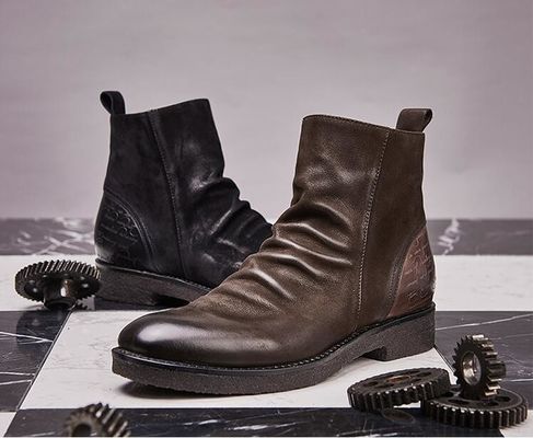Goodyear Welted Leder Stiefel, Retro Herren Brogue Chelsea Stiefel