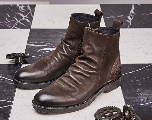 Goodyear Welted Leder Stiefel, Retro Herren Brogue Chelsea Stiefel