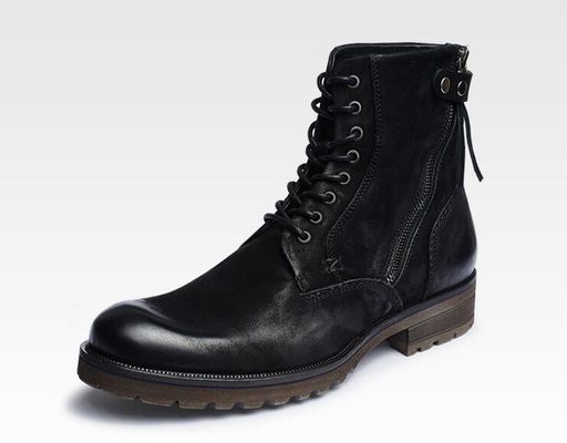 Bullock Herren Braune Leder Stiefel, echtes Leder Martin Cowboy Stiefel