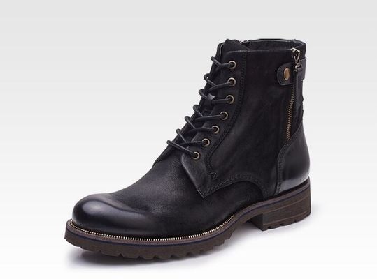 Normalgröße Herren Braun Chelsea Stiefel Vollkorn Leder High Top Casual Schuhe