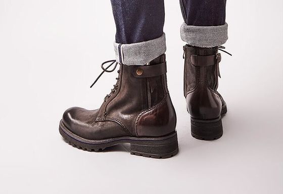 Normalgröße Herren Braun Chelsea Stiefel Vollkorn Leder High Top Casual Schuhe