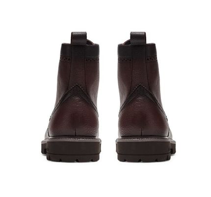 Schwarz / Braun Herren Leder Brogue Knöchel Stiefel Spitzenzehe Mode Stil