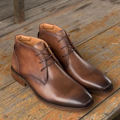 Chukka Suede Leder Männer Leder Casual Schuhe Braun Männer Schnürsenkel Up Dress Stiefel