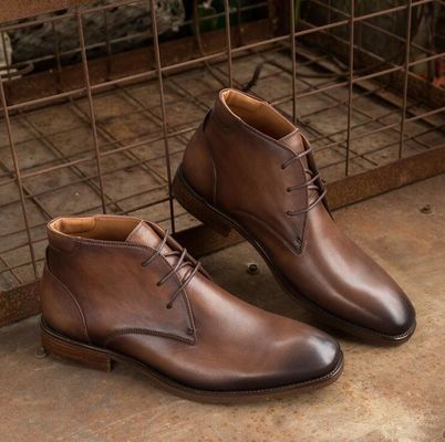 Chukka Suede Leder Männer Leder Casual Schuhe Braun Männer Schnürsenkel Up Dress Stiefel