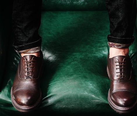 Gewebte Formelle Herren Lederkleid Schuhe Elegante Goodyear Welted Schuhe mit zwei Zehen