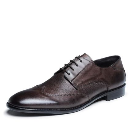 Anti-Rutsch-Italien Handgefertigte Oxford-Schuhe, Vollkorn-Leder für Männer Braune Formalschuhe