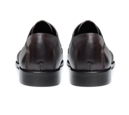 Anti-Rutsch-Italien Handgefertigte Oxford-Schuhe, Vollkorn-Leder für Männer Braune Formalschuhe