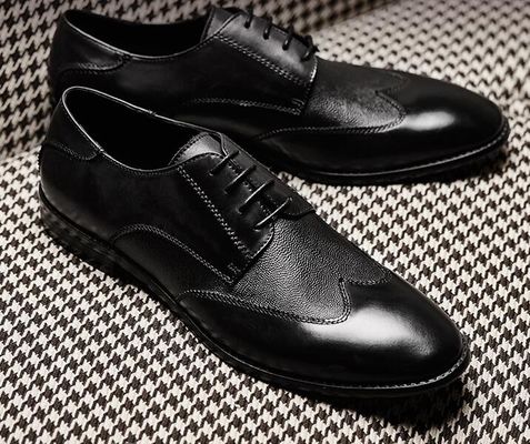 Anti-Rutsch-Italien Handgefertigte Oxford-Schuhe, Vollkorn-Leder für Männer Braune Formalschuhe