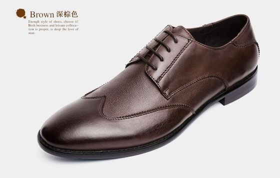 Anti-Rutsch-Italien Handgefertigte Oxford-Schuhe, Vollkorn-Leder für Männer Braune Formalschuhe