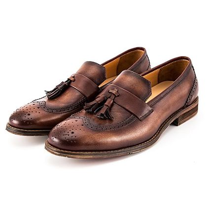 Frühling / Herbst Braun Männer Gewebtes Leder Slip On Schuhe für die Party