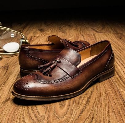 Frühling / Herbst Braun Männer Gewebtes Leder Slip On Schuhe für die Party